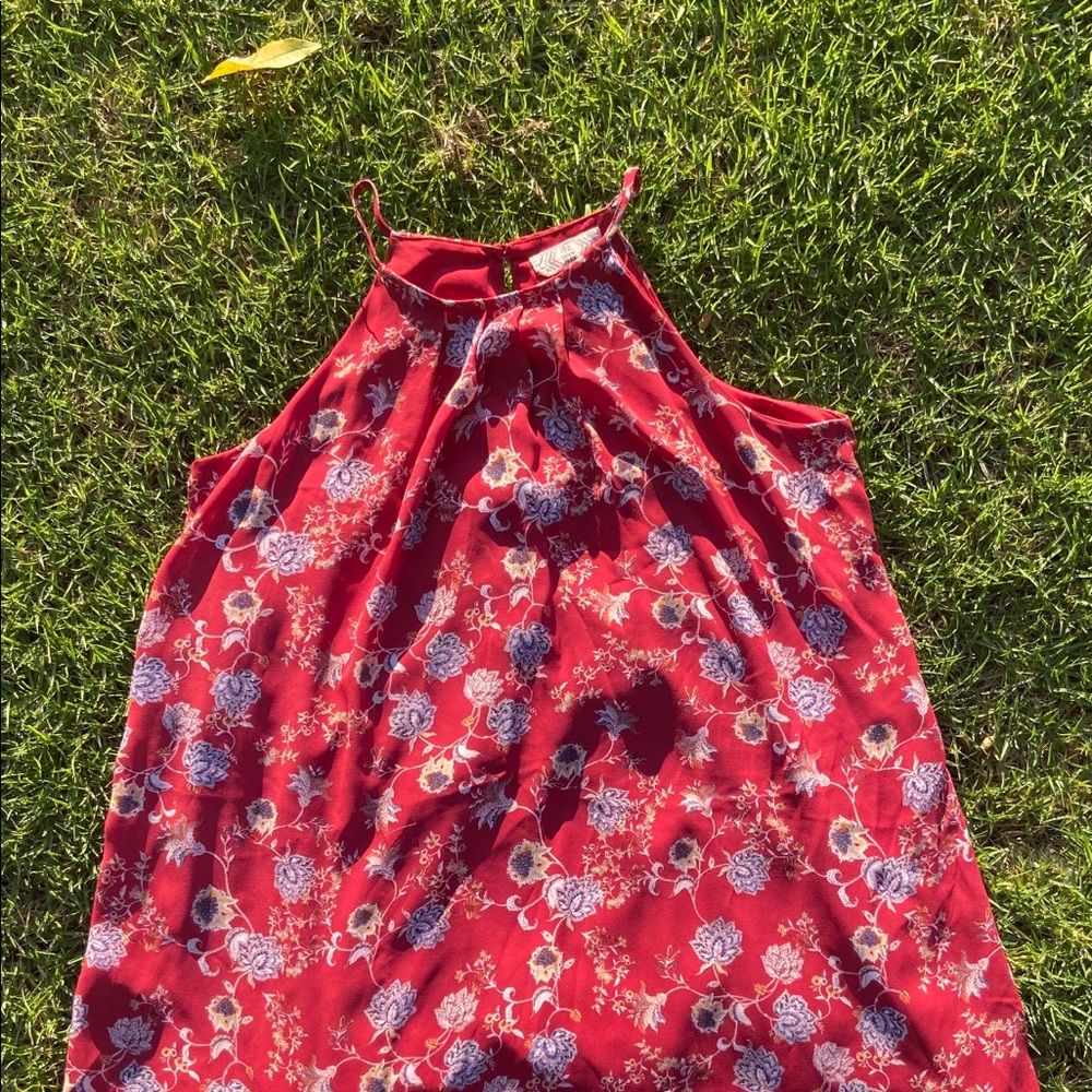 Pink rose floral dress